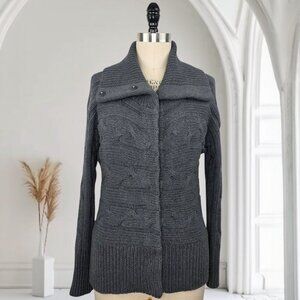 Talbots‎ Women Cardigan Sweater Cable Knit Snap Front Size LP